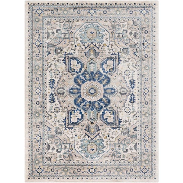 Livabliss Helene Navy 7 ft. 10 in. x 10 ft. 3 in. Medallion Area Rug