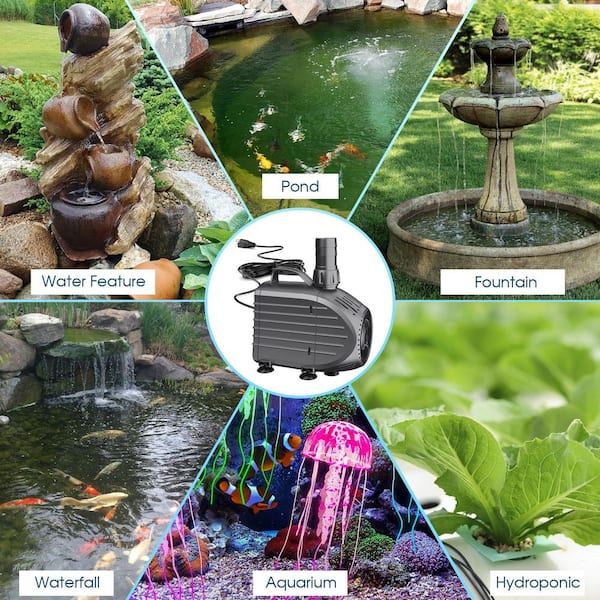 PREMIUM　WATER　Famfit Submersible Water Pump 1200 GPH Ultra Quiet Fountain and Pond Pump