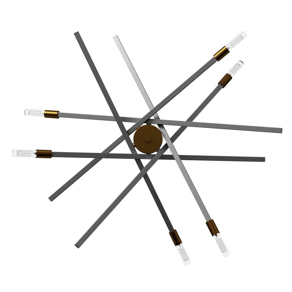 Archer Brushed Nickel Sputnik 6-Light Modern Chandelier