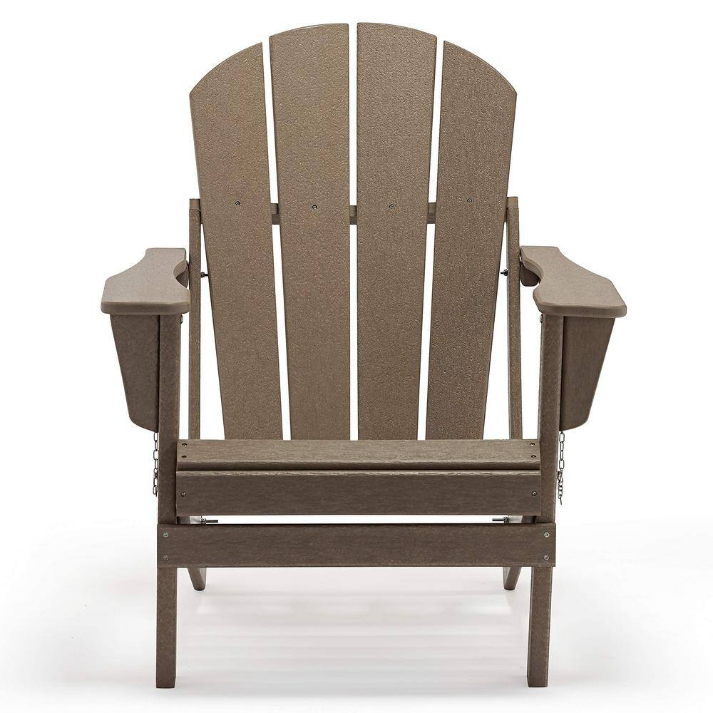 Classic Light Gray Folding Plastic Adirondack Chair