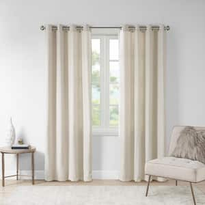 Oslow Natural Polyester 50 in. W x 95 in. L Light Filtering Curtain (Single Panel)