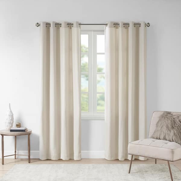 Madison Park Oslow Natural Polyester 50 in. W x 95 in. L Light Filtering Curtain (Single Panel)