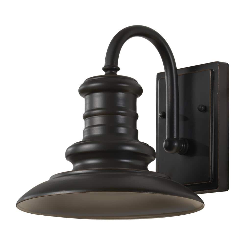 Redding Station 1-Light Restoration Bronze Outdoor 9.6875 in. Integrated LED Wall Lantern Sconce price history on PriceWatchPro