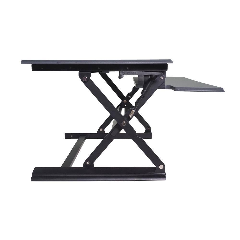 Gray Adjustable Height Standing Desk Converter with Keyboard Tray