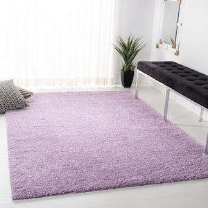 August Shag Lilac Doormat 3 ft. x 5 ft. Solid Area Rug