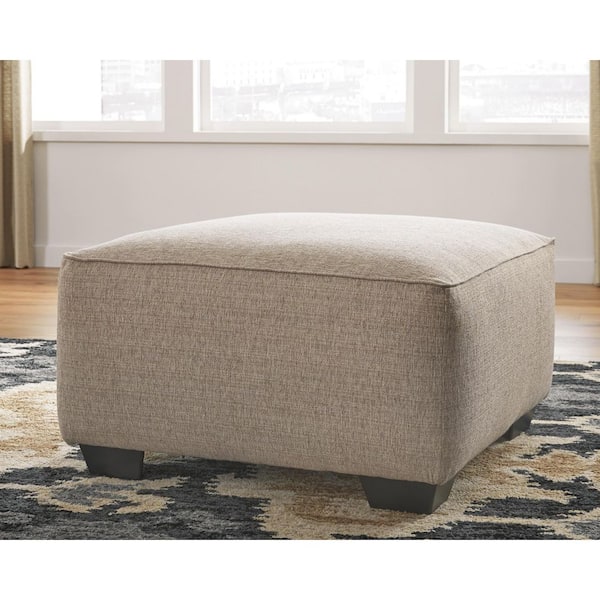 Signature DESIGN BY ASHLEY Baceno Beige Polyester Square Cocktail Ottoman