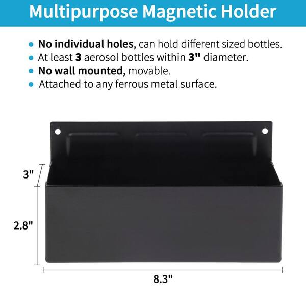 Mayouko Magnetic Spray Can Holder – Fits 3 Cans, Sticks To Any Metal Surface, Great For Garage & Workshop Organization