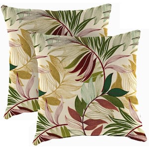 16 in. L x 16 in. W x 4 in. T Outdoor Throw Pillow in Oasis Gem (2-Pack)