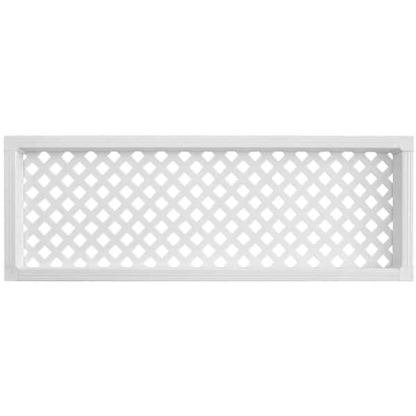 12 ft. x 17 in. White PVC Modular Wall Topper Kit-Easy Install Privacy and Decorative Fence (3-Pack)