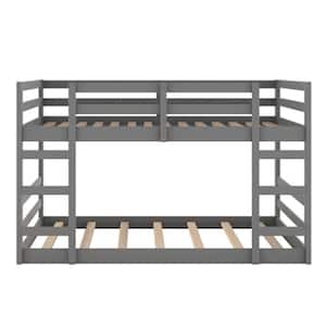 Gray Full Over Full Bunk Bed with Ladder