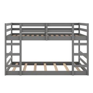 Gray Full Over Full Bunk Bed with Ladder