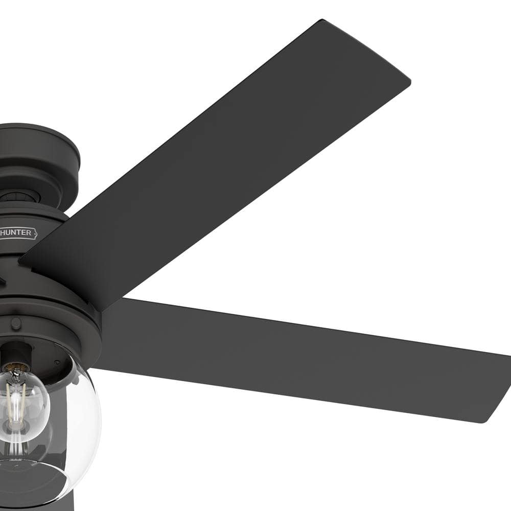 Matte Black 52" 5-Blade Ceiling Fan with LED Light and Remote