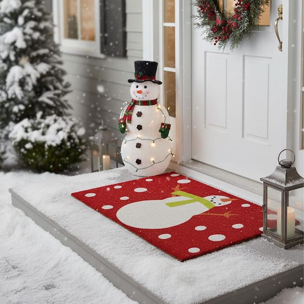 Holiday Snowman Doormat, 24" x 36"