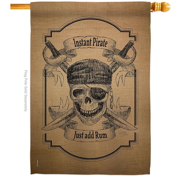Breeze Decor Instant Pirate 2-Sided Vertical Flag, Size: 40 inch x 28 inch