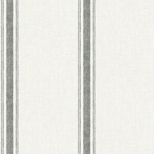 Linette Black Fabric Stripe Paper Strippable Roll (Covers 56.4 sq. ft.)