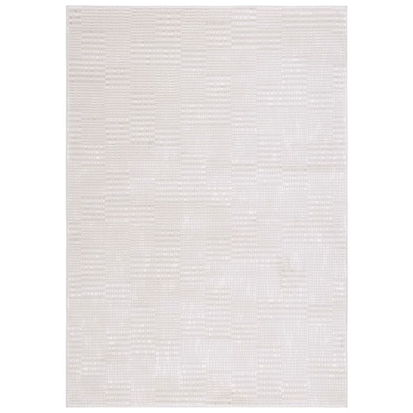 Continental 7 ft. x 9 ft. Ivory/Beige Uniform Geometric Area Rug