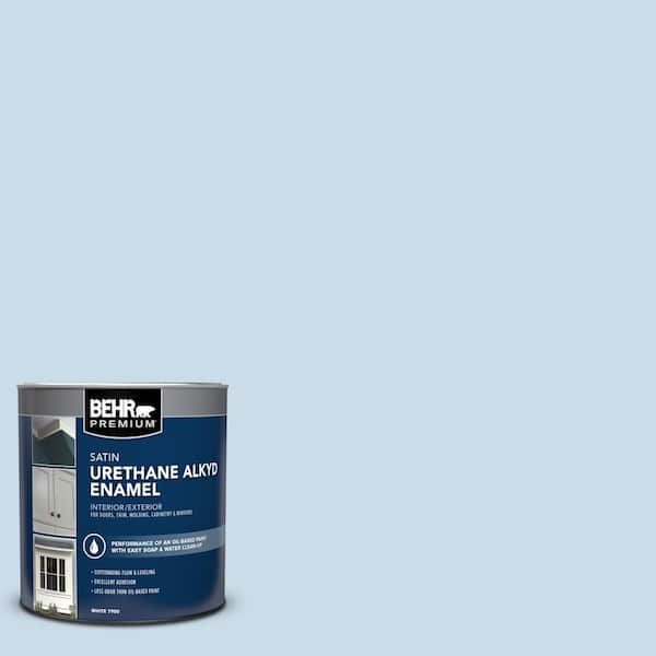 BEHR PREMIUM 1 qt. #M510-1 Blue Me Away Satin Enamel Urethane Alkyd Interior/Exterior Paint