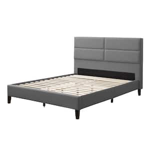 Bellevue Gray Fabric Double/Full Upholstered Platform Bed