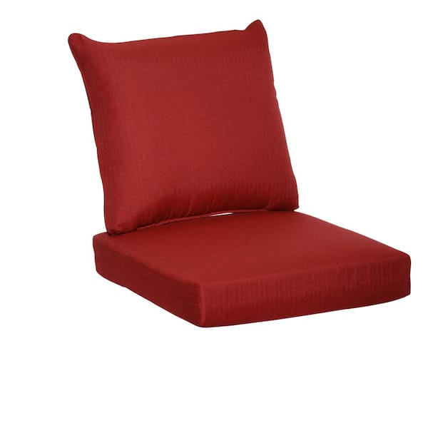 Hampton Bay 25 x 24 Outdoor Lounge Chair Cushion in Standard Chili ...