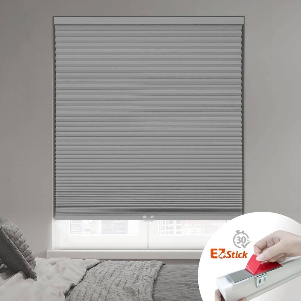 Gray Cloud Cordless Blackout EZ Stick No Tools No Drill Eco Polyester Cellular Shades-36 in. W x 54 in. L price history on PriceWatchPro
