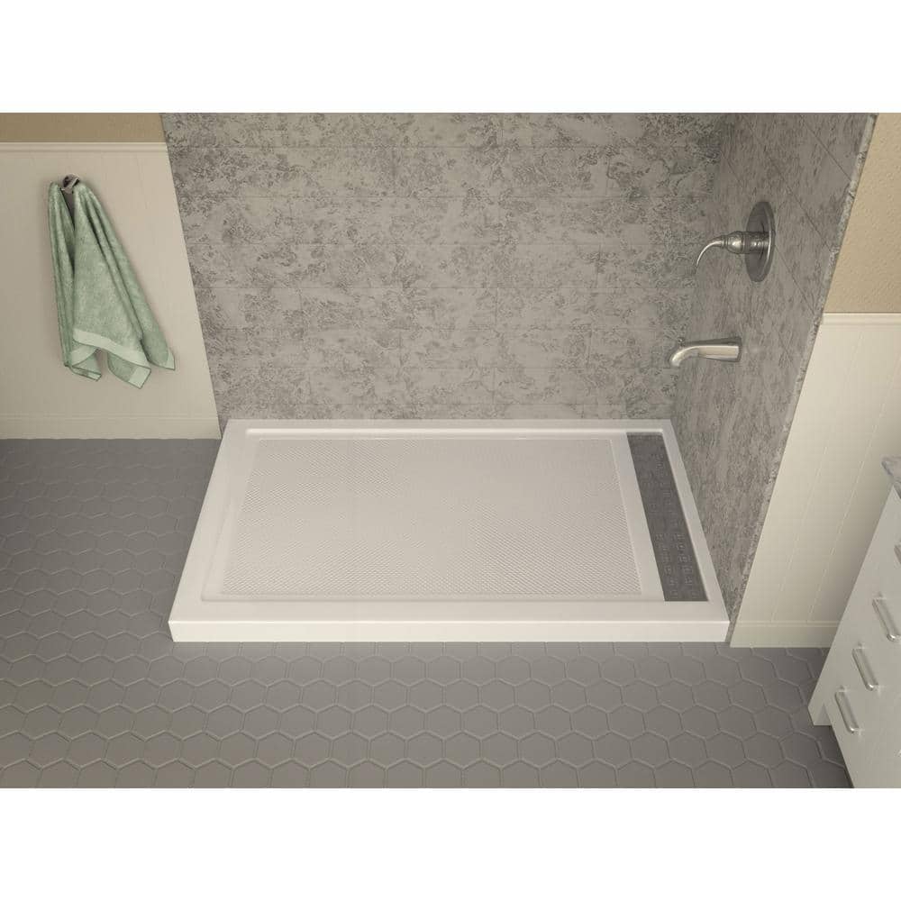 White Acrylic 60'' x 36'' Rectangle Shower Base