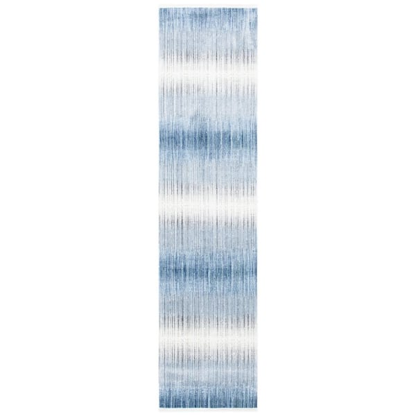 SAFAVIEH Dream 2 ft. x 8 ft. Blue/Ivory Gradient Striped Runner Rug ...