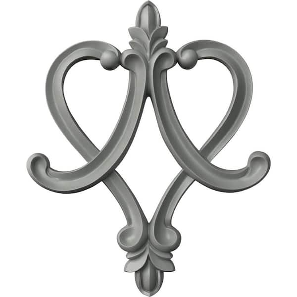 Ekena Millwork 2 in. x 19-3/8 in. x 23-5/8 in. Polyurethane Fleur de Lis Onlay