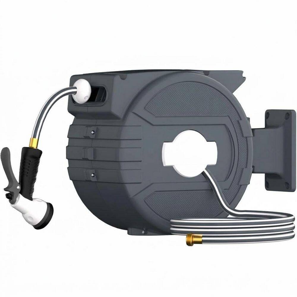 1/2 in. x 82 ft. Heavy-Duty Retractable Garden Hose Reel with 7-Function Sprayer, Any Length Lock, 180° Swivel price history on PriceWatchPro