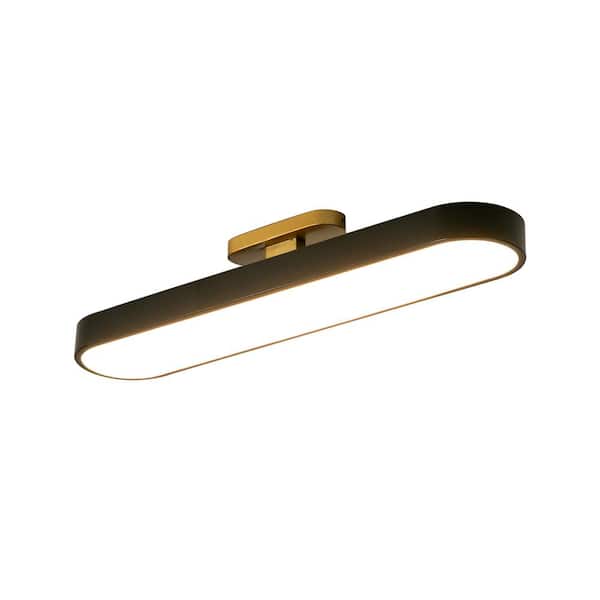 27.5 in. Black 36W Adjustable Acrylic Linear Modern Flush Mount LED Ceiling Light Dimmable Ceiling Lamp