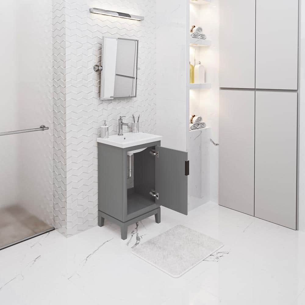 Elsa 20" Cashmere Gray Single Bathroom Vanity with Ceramic Sink
