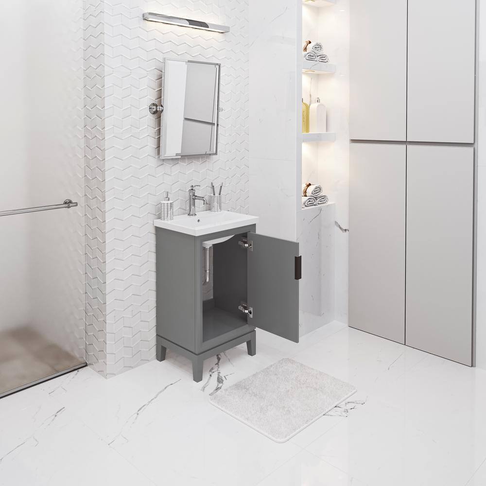 Elsa 20" Cashmere Gray Single Bathroom Vanity with Ceramic Sink