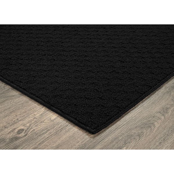 Town Square Black 12 ft. x 12 ft. Geometric Area Rug