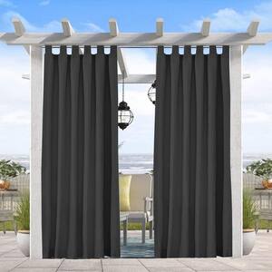 50 in x 108 in Outdoor Waterproof Windproof Tab Top Thermal Insulated Curtain, Dark Gray (1 Panel)