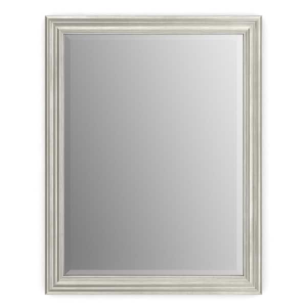 Delta 28 in. W x 36 in. H (M1) Framed Rectangular Deluxe Glass Bathroom Vanity Mirror in Vintage Nickel