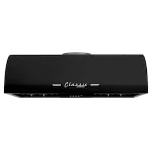 Classic Retro 36 in. 700 CFM Ducted Under Cabinet Range Hood with LED Lighting in Midnight Black