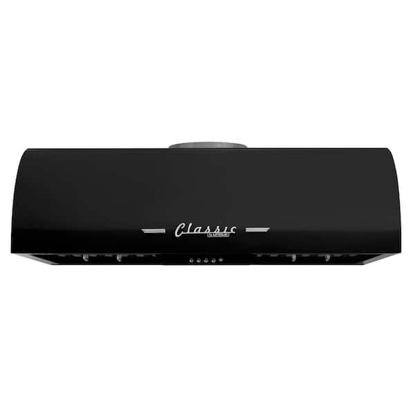 Classic Retro 36 in. 700 CFM Ducted Under Cabinet Range Hood with LED Lighting in Midnight Black