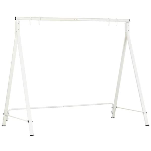 Unbranded White Metal Porch Patio Swing Stand Heavy Duty Swing Frame Hanging Chair Stand Only for Backyard Patio Lawn Playground