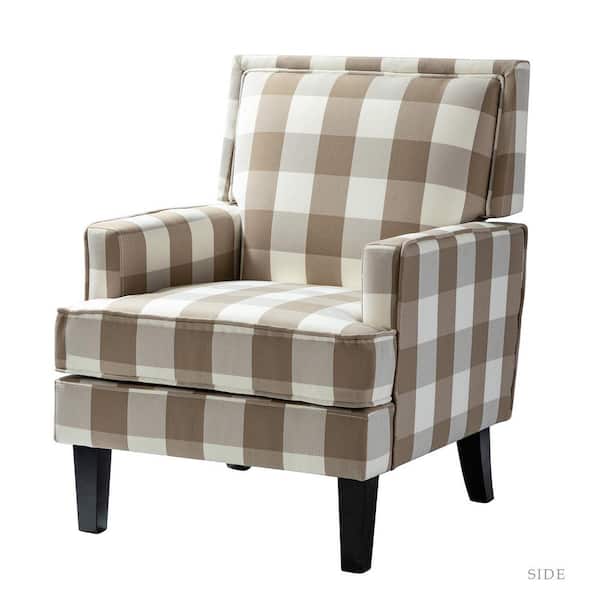 JAYDEN CREATION Filton Black Legs Tan Tight back Arm Chair