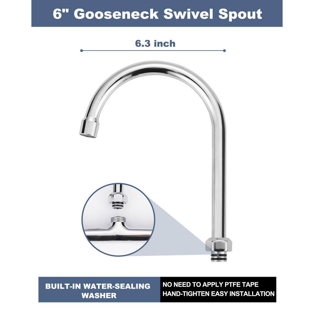 Polished Chrome Double Handle Wall Mount Kitchen Faucet