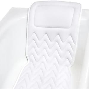 Luxury Bath Pillow for Bathtub, Full Body Mat and Cushion Headrest with Powerful Suction Cups for Neck and Back in White