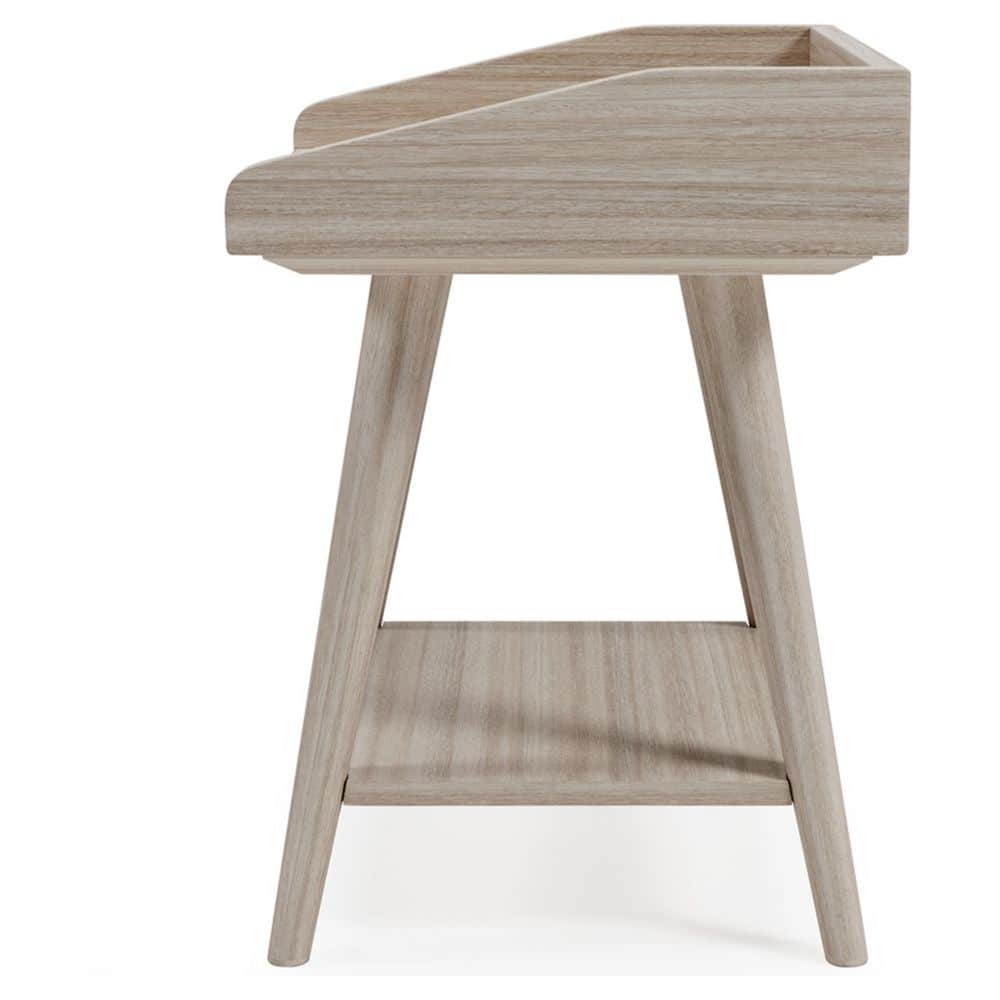 Blariden Transitional Beige Wood Accent Table with USB Chargers