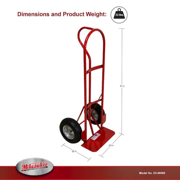 Milwaukee 800 lb. Capacity P-Handle Truck DC48866 - The Home Depot