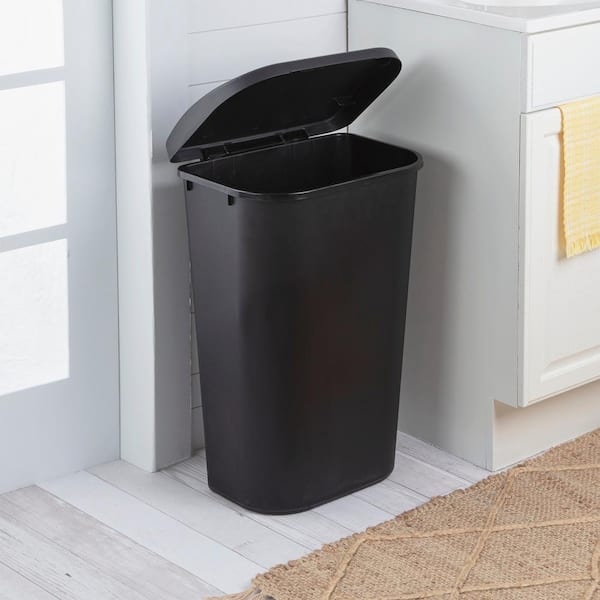 Sterilite 11.3 Gal. Black Lift Top Lid Kitchen Wastebasket