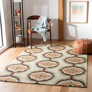 Four Seasons Beige/Green 3 ft. x 4 ft. Floral Area Rug
