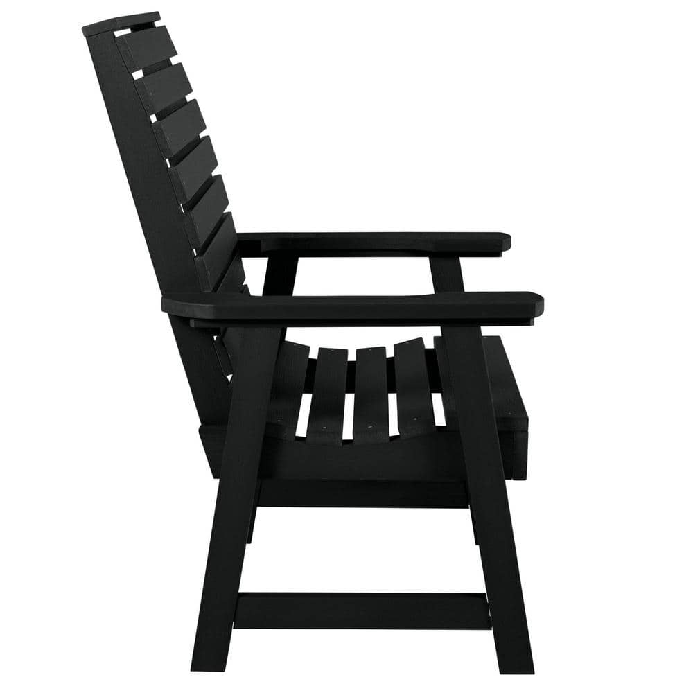 Black Weather-Resistant Synthetic Wood Dining Chair