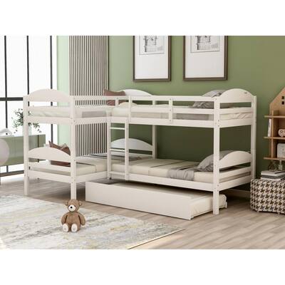 L Shaped Bunk Beds Kids Bedroom, L Shaped Triple Bunk Bed Twin Over Full