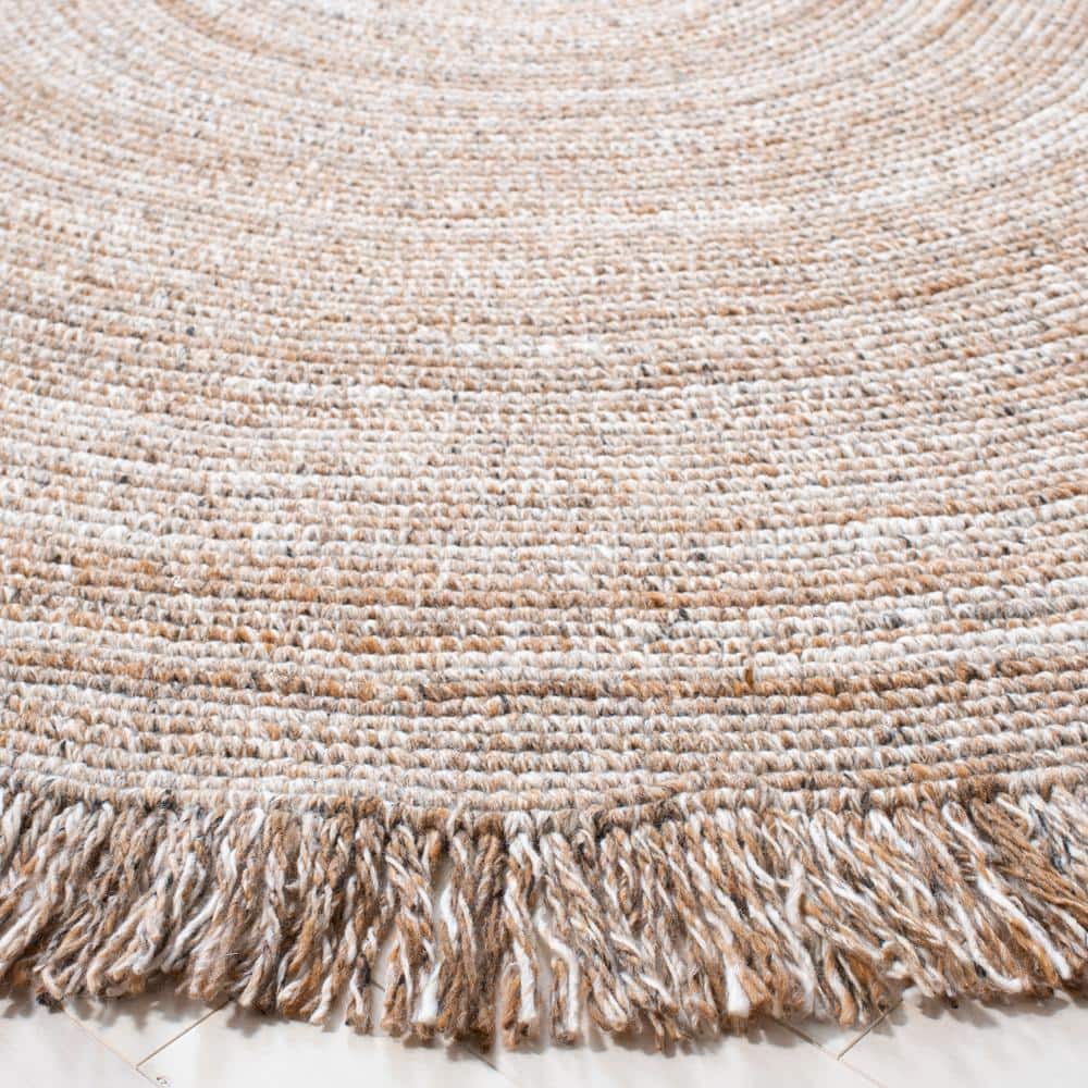 Natural Braided Round Reversible 3' Area Rug