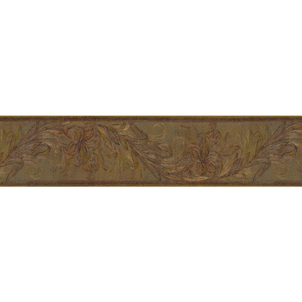 Dundee Deco Falkirk Brin II Gold, Brown Flowers, Leaves Abstract Pre