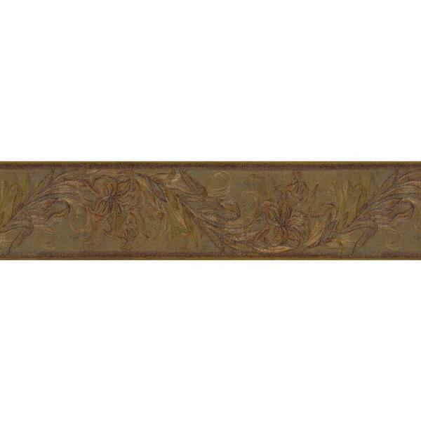 Dundee Deco Falkirk Brin II Gold, Brown Flowers, Leaves Abstract Pre
