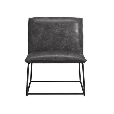 North Avenue Black Faux Leather Upholstered Chair
